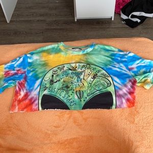 tie dye crop top/ alien T-shirt/ from Shein / size XL